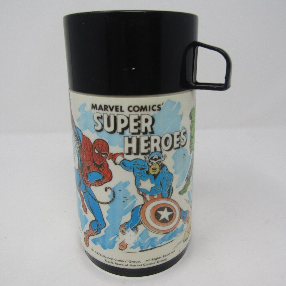 Vintage 1974 Marvel Comics Super Heroes Aladdin Thermos Bottle Spider-Man